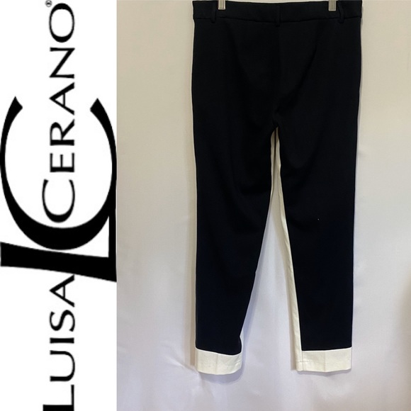 LUISA CERANO black and white straight leg trousers - Picture 3 of 6